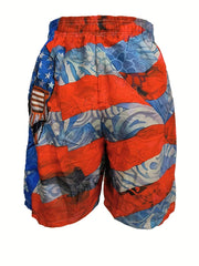 US National Flag Quick Dry Hawaiian Board Shorts Men's Swim Trunks