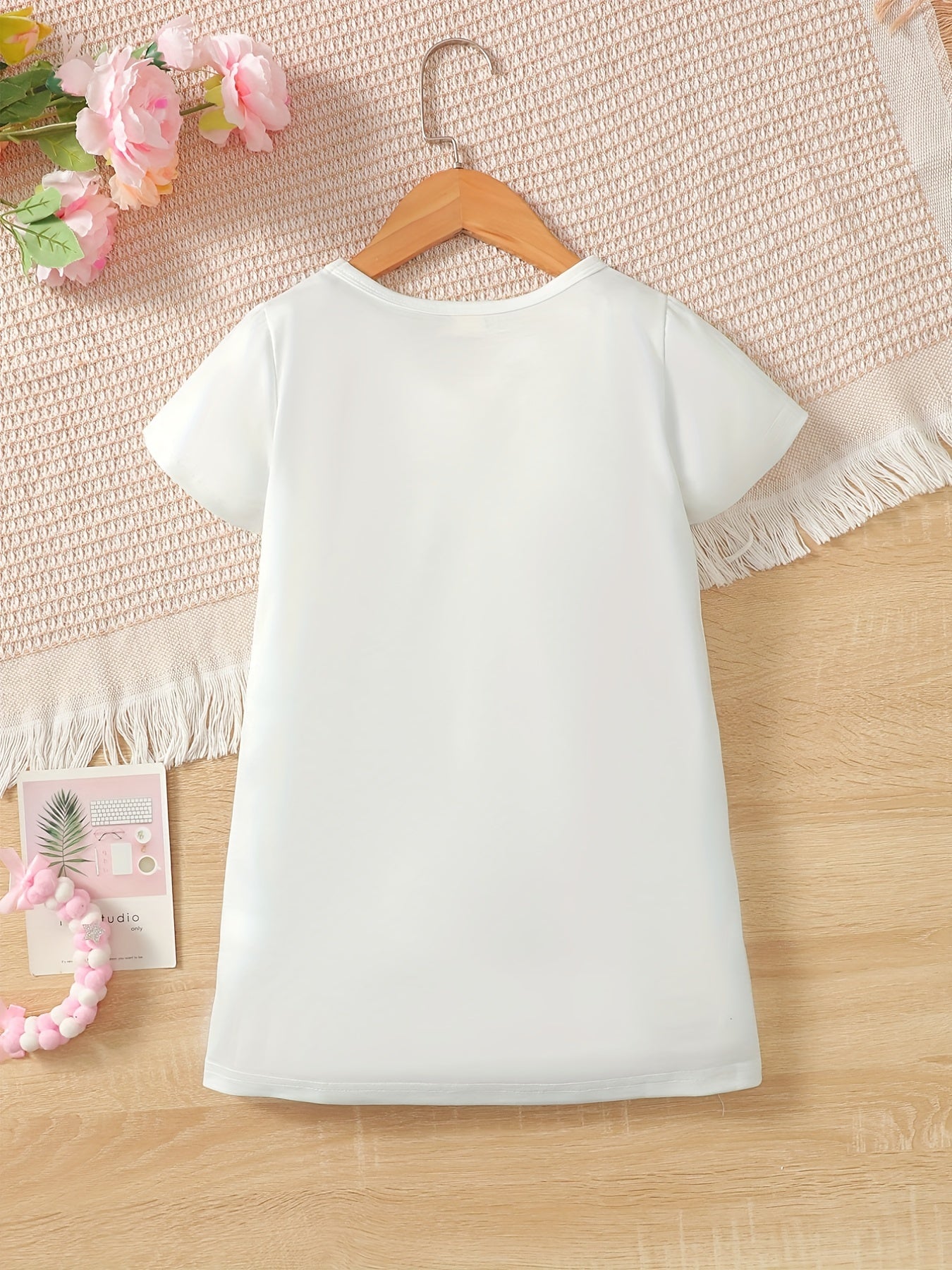 Toddler Girls Unicorn & Suspender Patterns Short Sleeve Dress