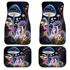4pcs Colorful Car Floor Mats Non-slip Stain-resistant Front Rear Seat Carpets