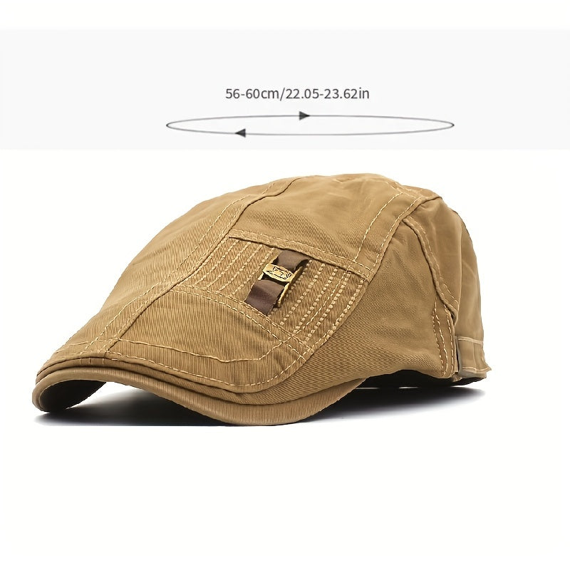 Men's Flat Cap Buckle Forward Cap Cotton Duckbill Cap Adjustable