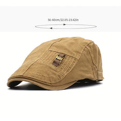 Men's Flat Cap Buckle Forward Cap Cotton Duckbill Cap Adjustable