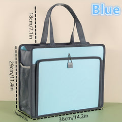Handheld Waterproof Book Bag - Large Capacity Zipper Tutoring Bag
