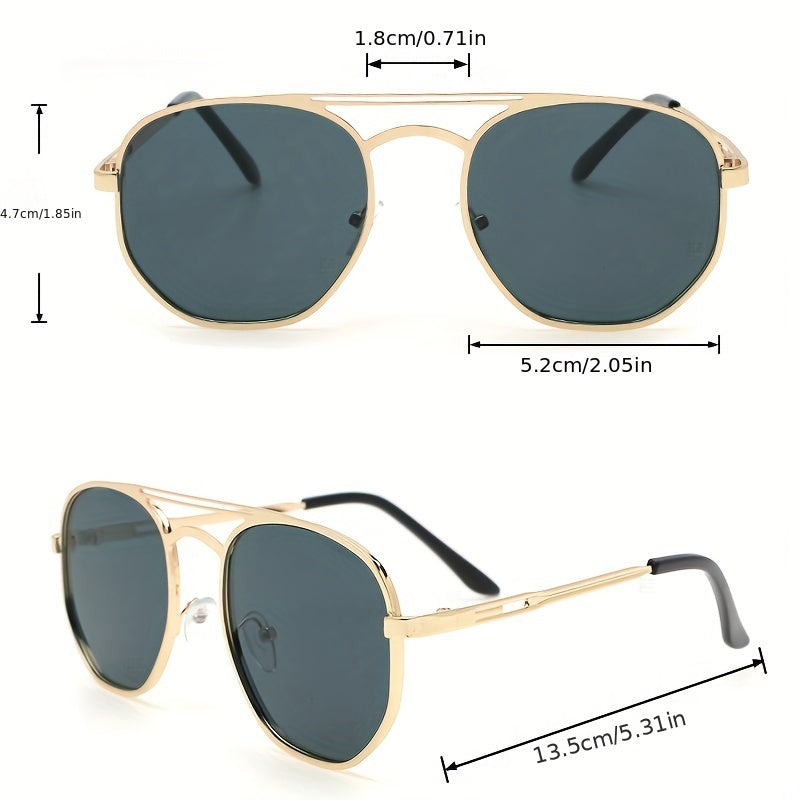 Men's Vintage Double Beam Sunglasses UV Protection