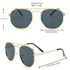 Men's Vintage Double Beam Sunglasses UV Protection