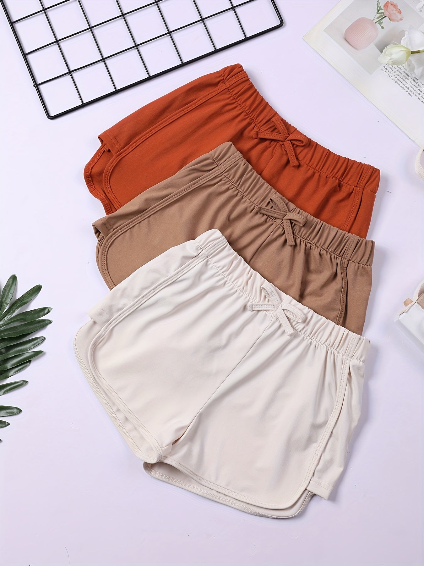 3pcs Girls Bow Casual Sports Track Shorts Set Kids Summer Clothes