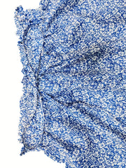 Boho Ditsy Floral Smocked Shorts Ruffle Waist Summer Women's Clothing