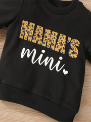 Girls Alphabet Printed Sweatshirt Round Neck Pullover