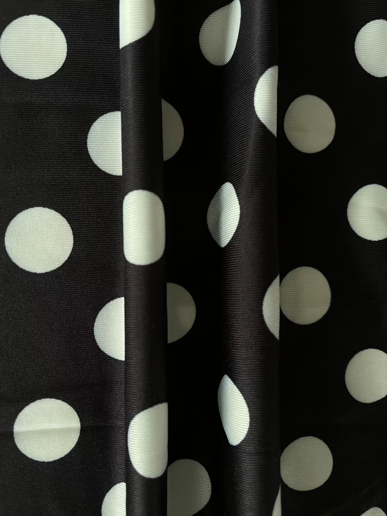 Polka Dot Print Long Sleeve Crop Top & Wide Leg Pants Set