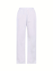 Floral Print Wide Leg Pants Vintage Elastic Waist Long Length Pants
