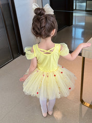 Cotton Cold Shoulder Ballet Leotard Tutu Dance Suit