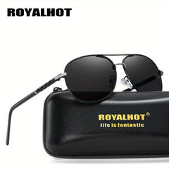 RoyalHot Pilot Frog Mirror Metal Polarized Sunglasses