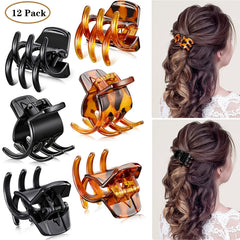 12pcs Hair Claw Clips Plastic Strong Hold Grip Hair Jaw Clip For Thick Hair