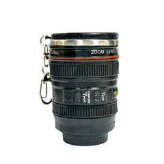 Camera Lens Cup 50ml Mini Coffee Mug Stainless Steel Double Wall with Chain