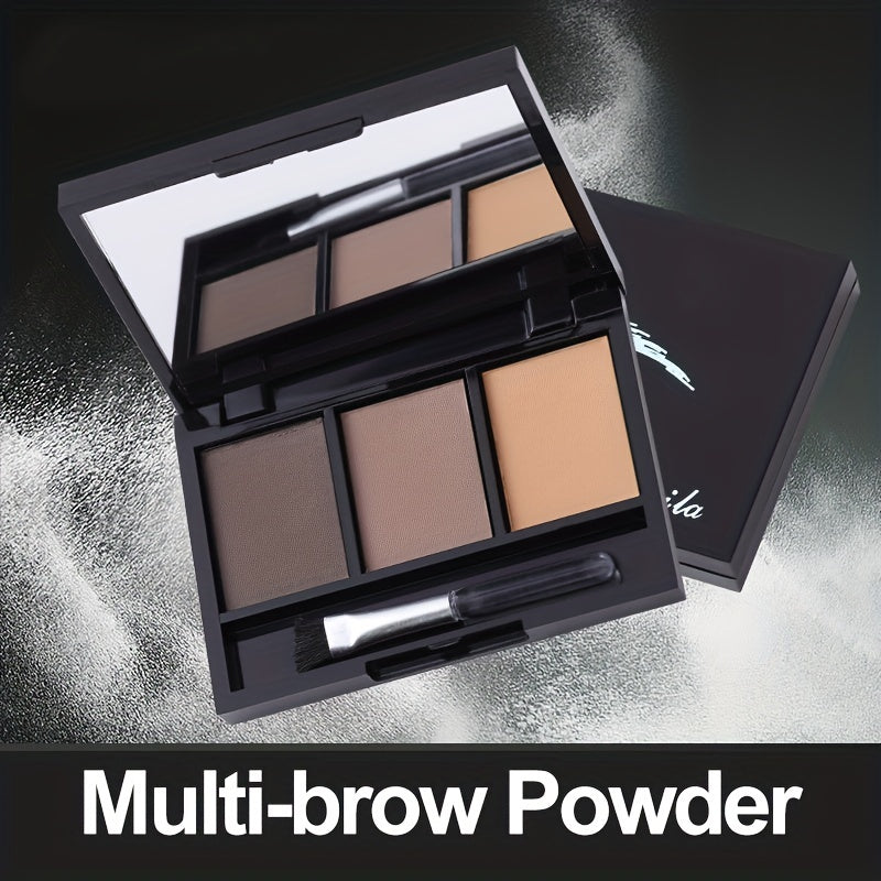 3 Colors Eyebrow Powder Palette Smudge Proof Long Lasting Holding