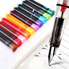 38mm Transparent Fountain Pen Set for Calligraphy - Ink Cartridges Included