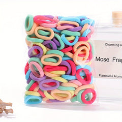 100 Colorful Hair Ties for Baby Girls' Ponytails