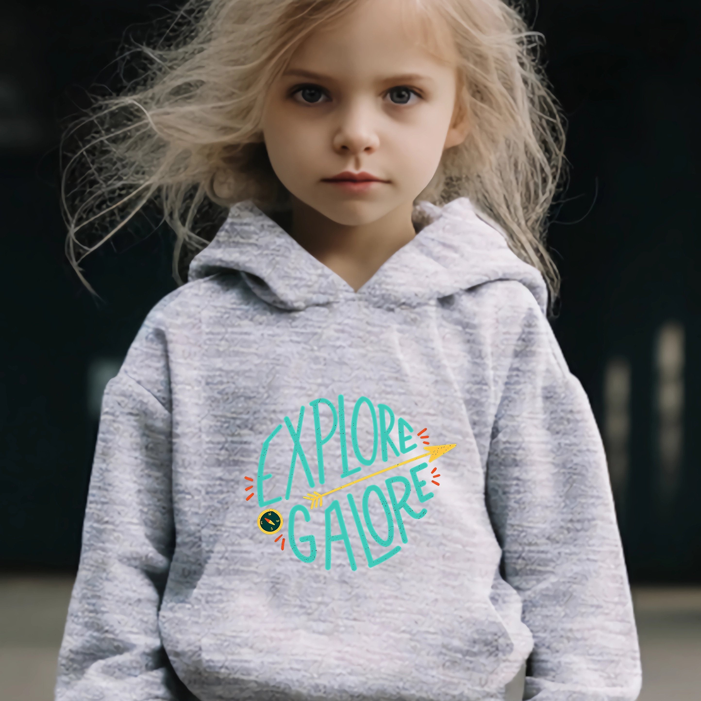 Pattern Long Sleeve Hoodie Girls Hoodies & Sweatpants