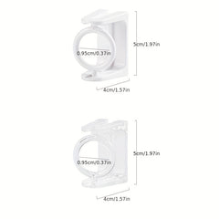 2pcs Self Adhesive Telescopic Rod Hanger with Rotatable Corner Pole Ring