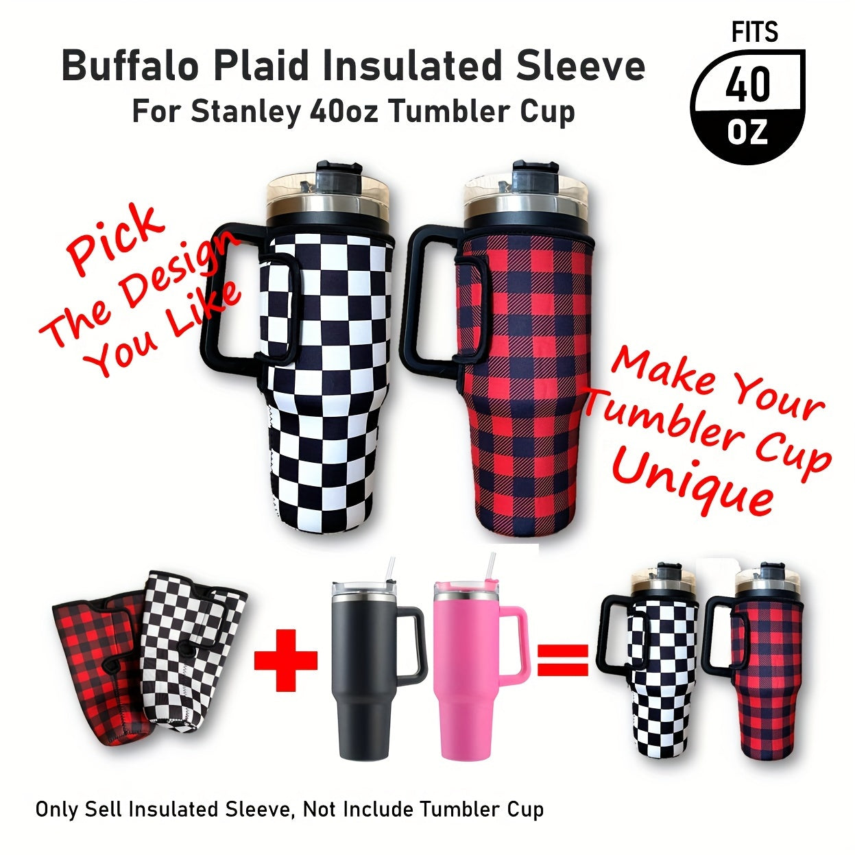 40oz Tumbler Insulated Sleeve, Outdoor Camping Protective Cover