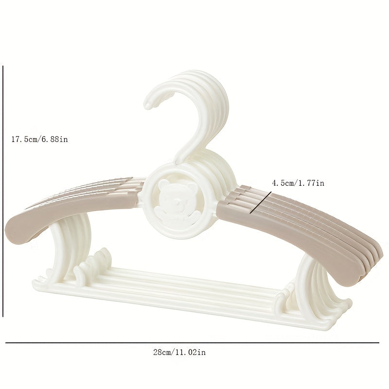 5pcs Children's Non slip Cartoon Bear Clothes Hanger