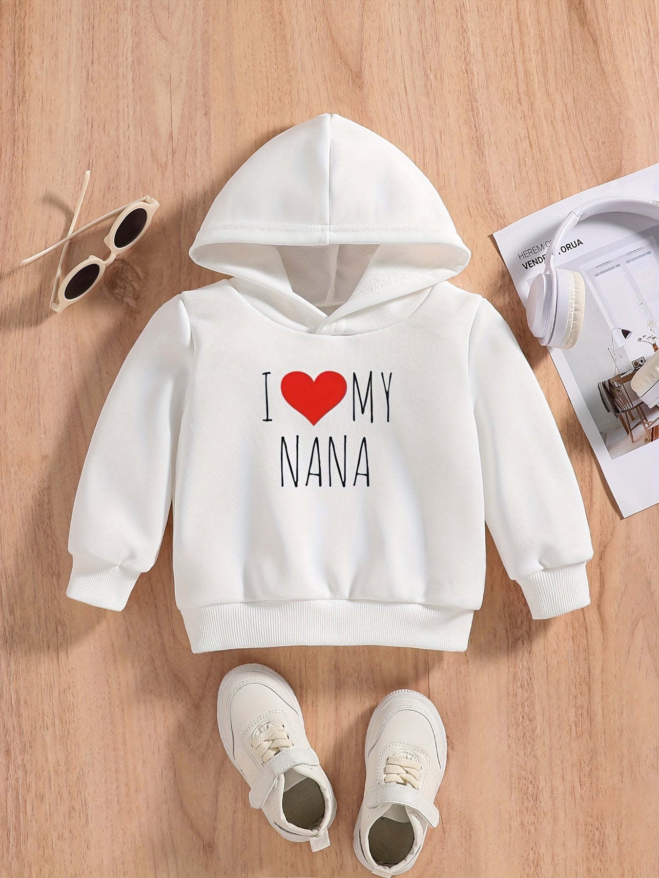 Baby Boys Heart Graphic Sweatshirt Hoodie Pullover