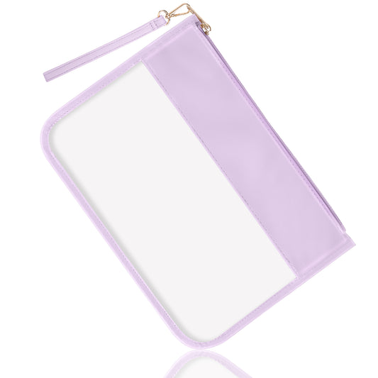 Clear PVC Flat Pouch PU Travel Makeup Bag
