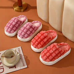 Women's Quilted Plaid Slippers Soft Sole Cozy Indoor Shoes