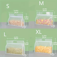 5pcs Leakproof Food Storage Bag Transparent Organizer for Kitchen and Travel