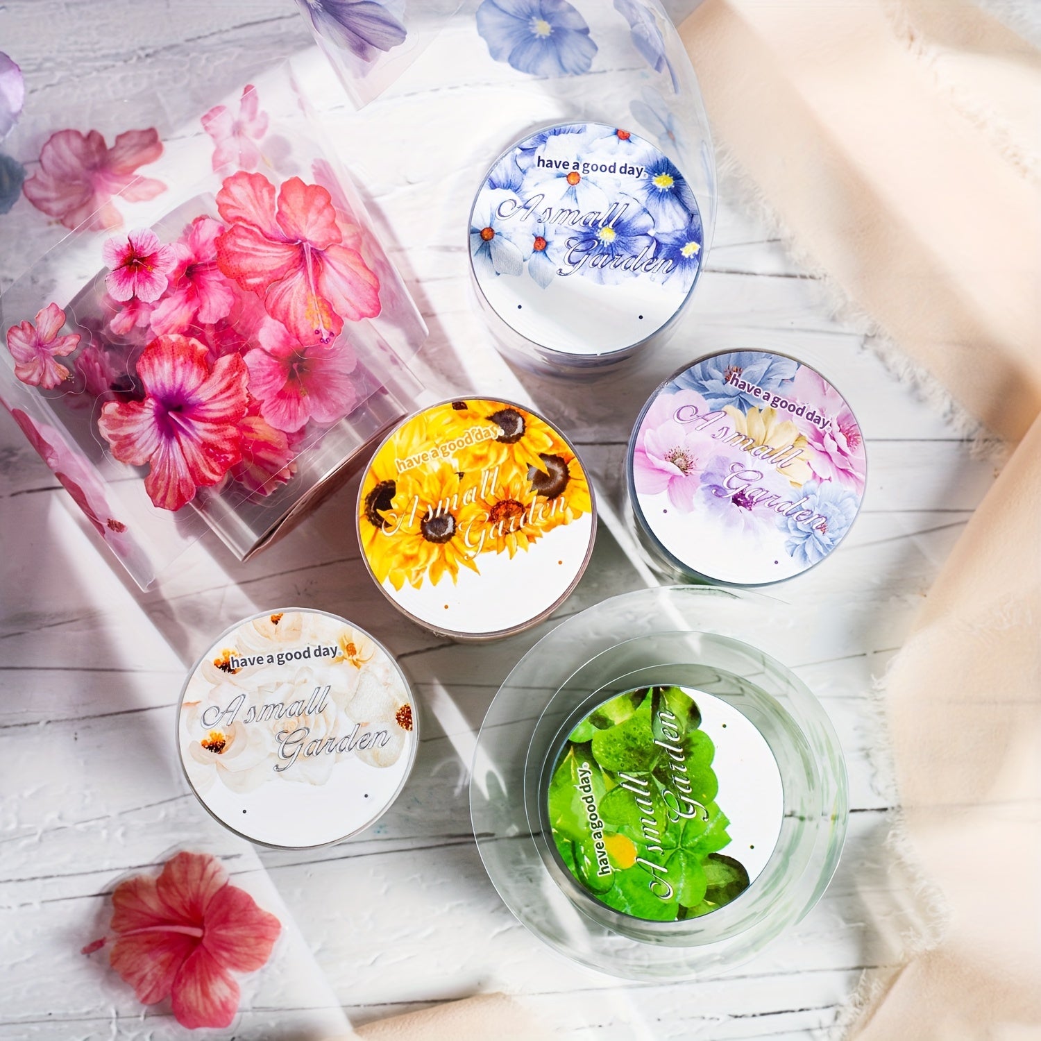 Small Garden Flower Collage Tape, 2m