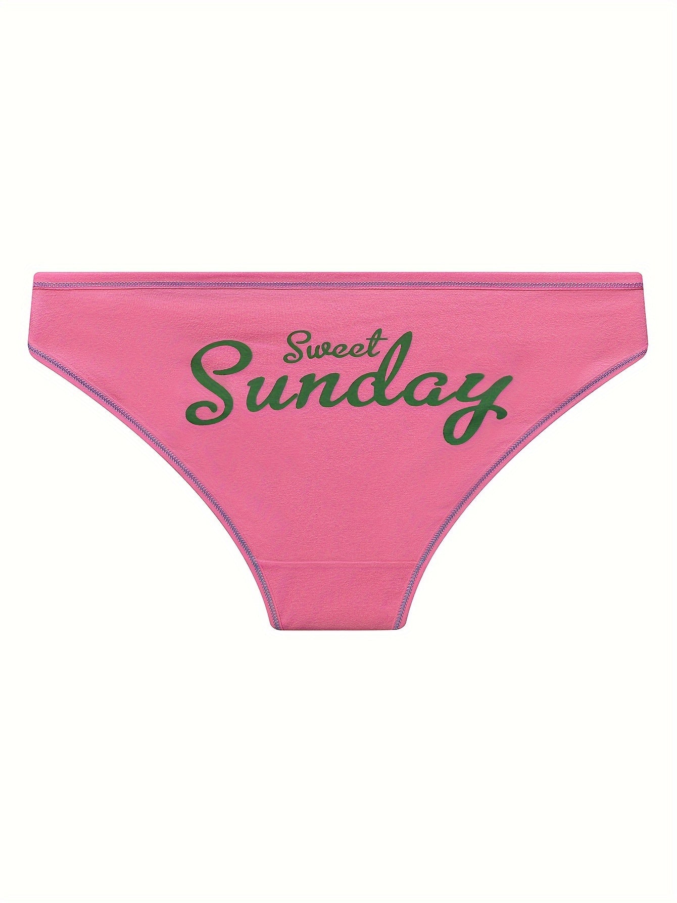 7 Pack Plus Size Letter Print Panties Women's Plus Knot Front Lingerie