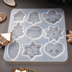Christmas Tree Snowflake Elk Resin Mold Key Chain Ornament
