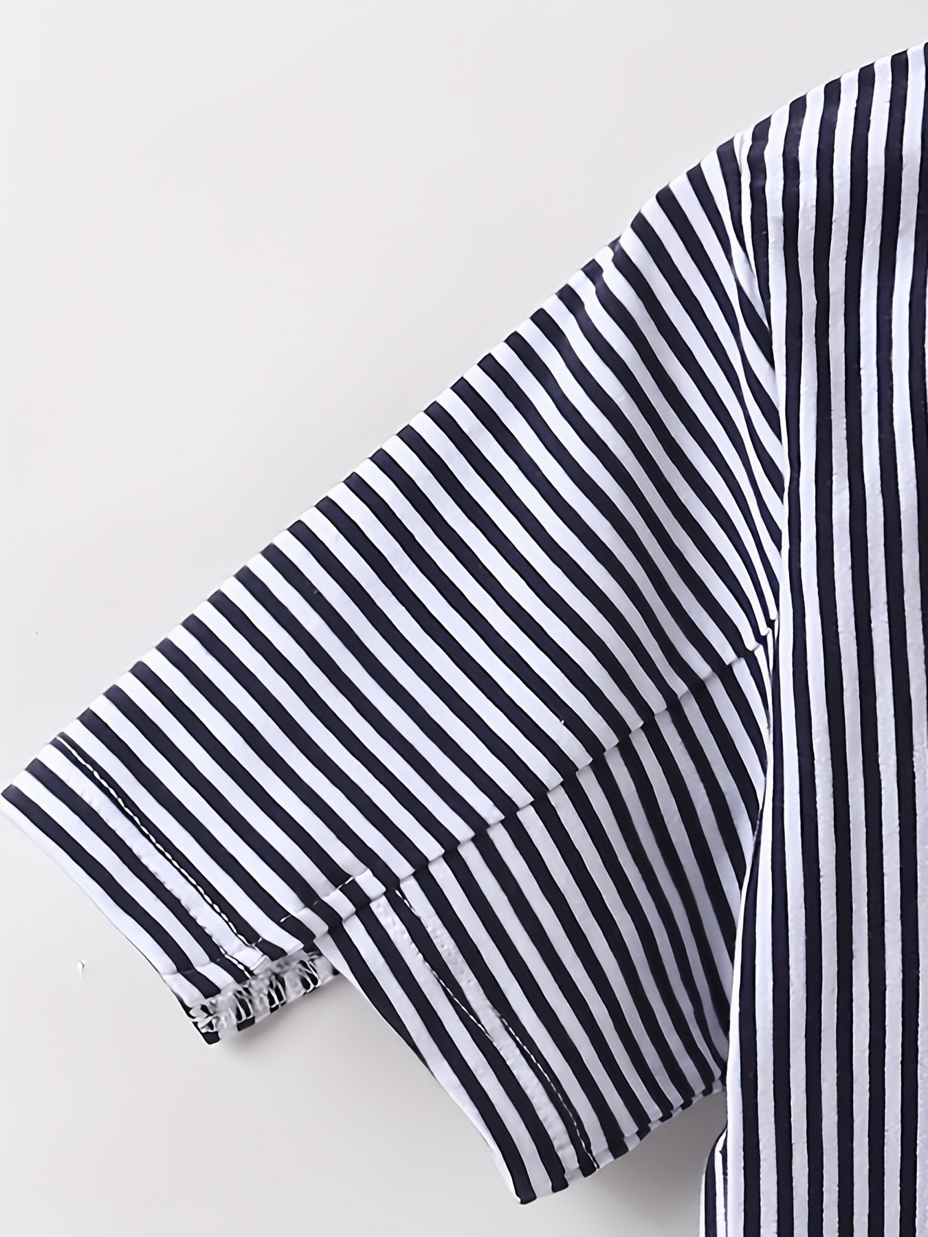 Girls Striped Print Graphic Dress For Summer
