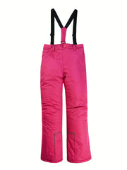 Girls Waterproof Ski Pants with Suspenders - Winter Sports Gift
