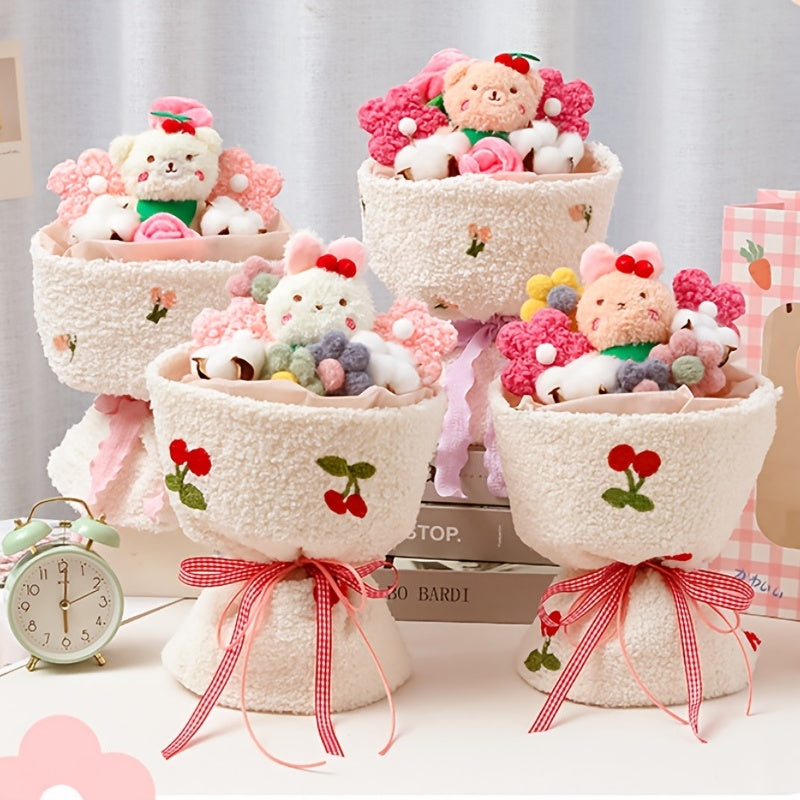 Girl Gift Cartoon Plush Doll Bouquet Flower for Birthday Mother's Day