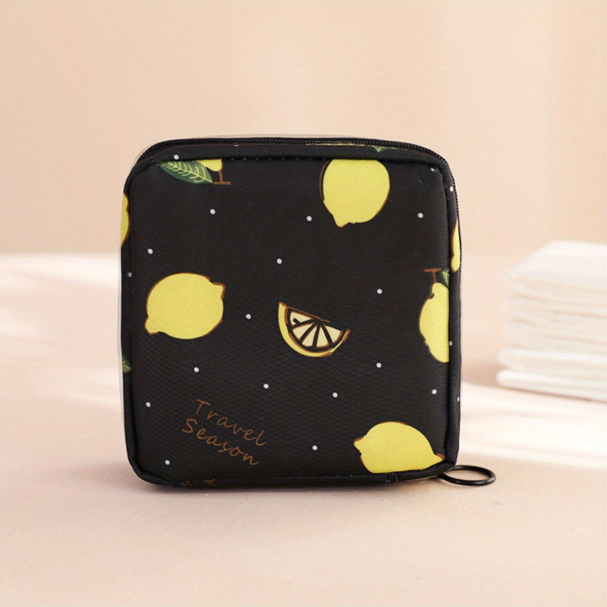 Cartoon Pattern Sanitary Napkin Bag Zipper Organizer Pouch
