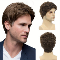 Men's Blonde Short Straight Synthetic Full Wig Cosplay Anime Hair