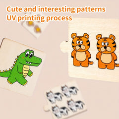 Wooden Number Matching Puzzle Early Learning Toy for Toddlers