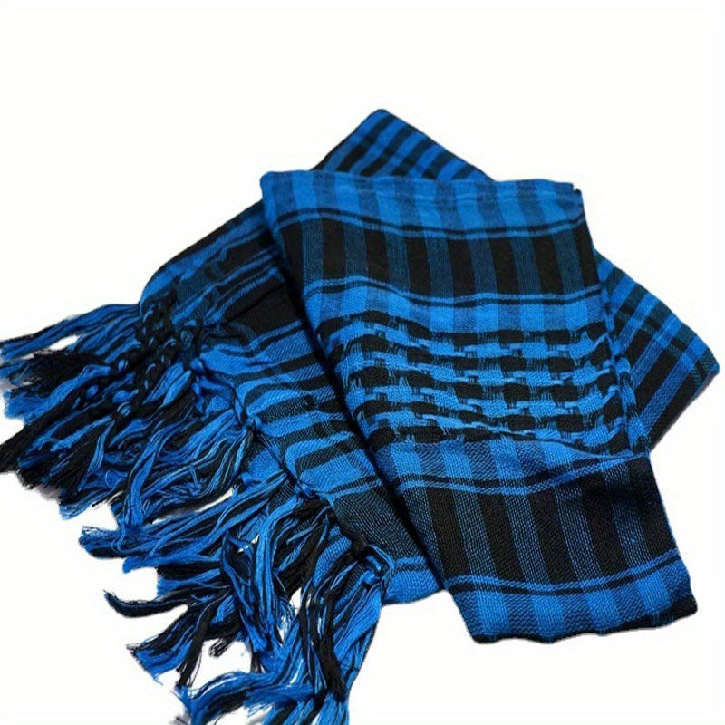 Plaid Tassel Scarf Military Shemagh Tactical Desert Keffiyeh Head Neck Scarf