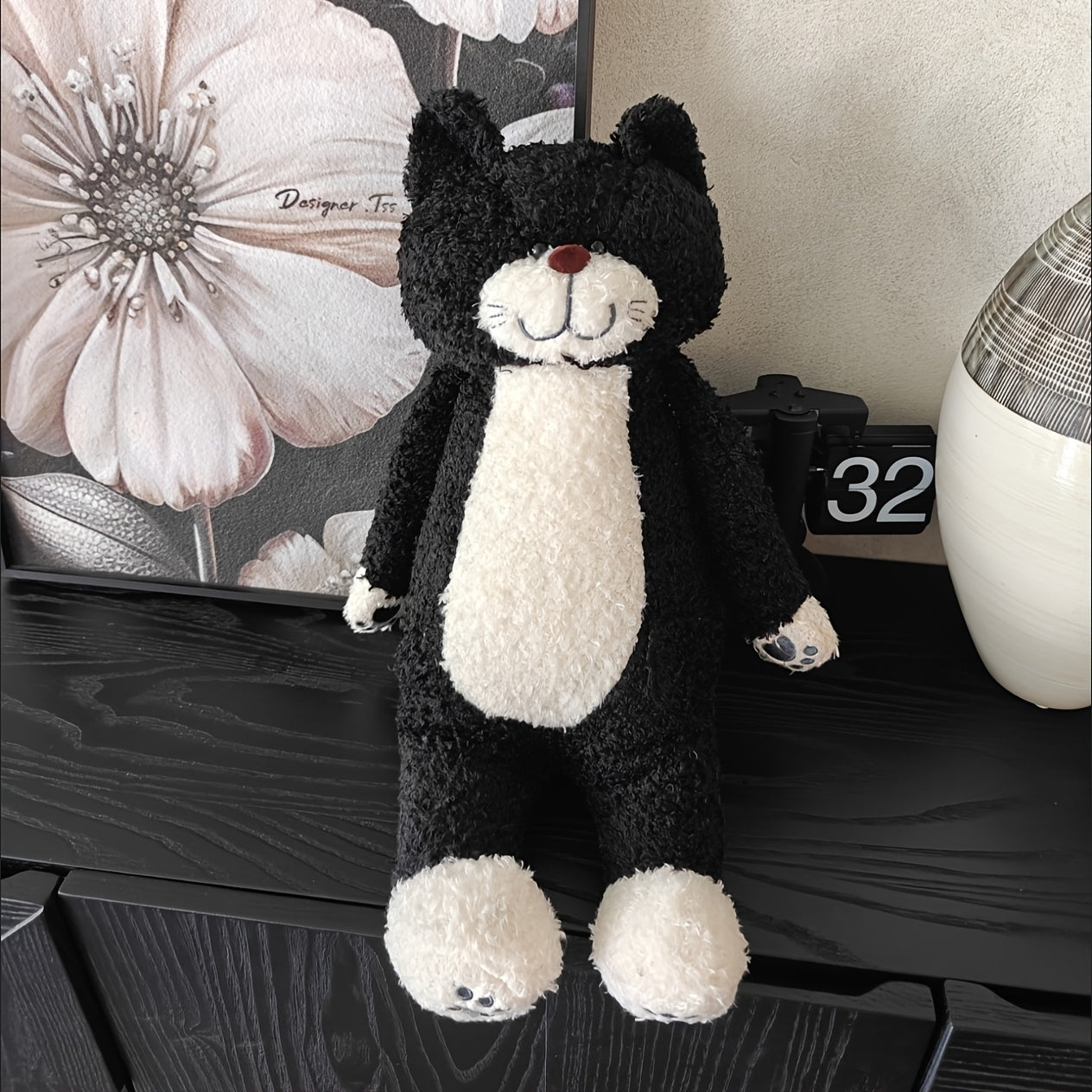 Plush Kitty Teddy Bear with Fluffy Ears - Soft Stuffed Animal Gift