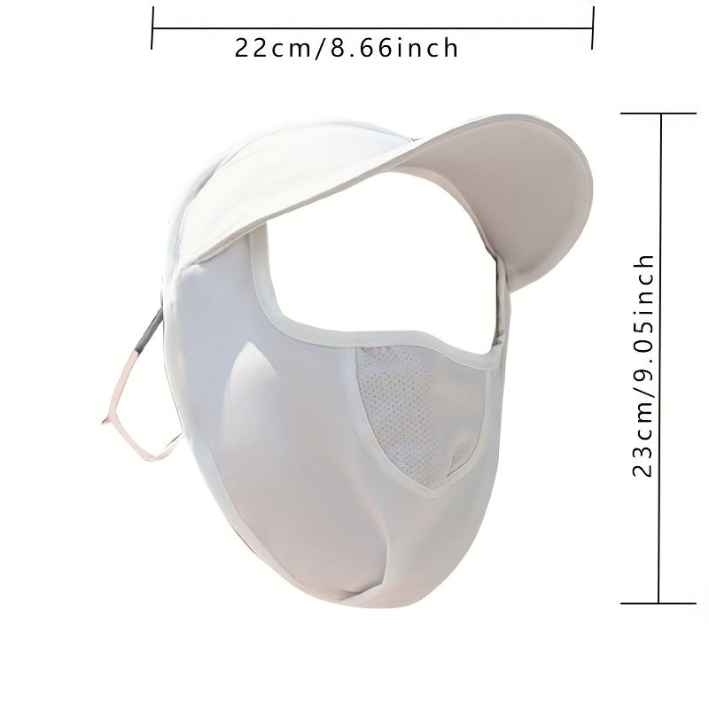 Sunproof Ice Silk Face Mask With Brim Elastic Mesh Breathable Face Covering