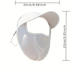Sunproof Ice Silk Face Mask With Brim Elastic Mesh Breathable Face Covering