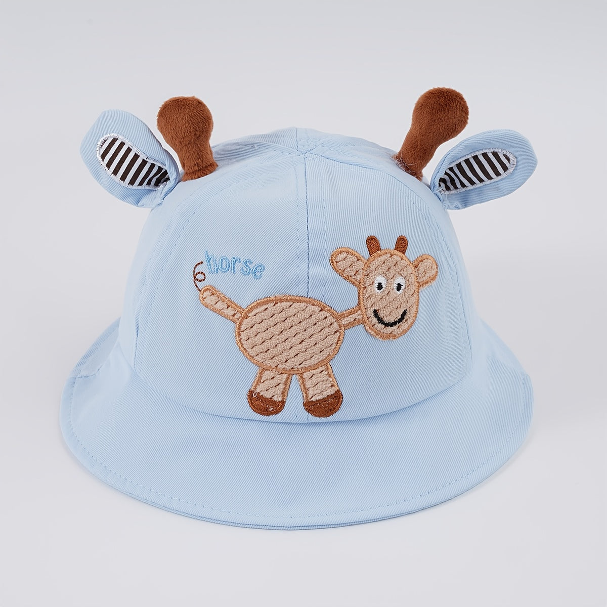 Cartoon Giraffe Embroidery Fisherman's Hat for Baby