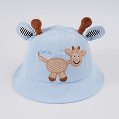 Cartoon Giraffe Embroidery Fisherman's Hat for Baby