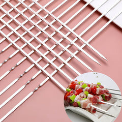 50pcs Stainless Steel BBQ Skewers Reusable Grill Shish Kebab Camping Forks