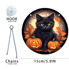 Acrylic Halloween Ghost Pumpkin Round Window Hanging Pendant