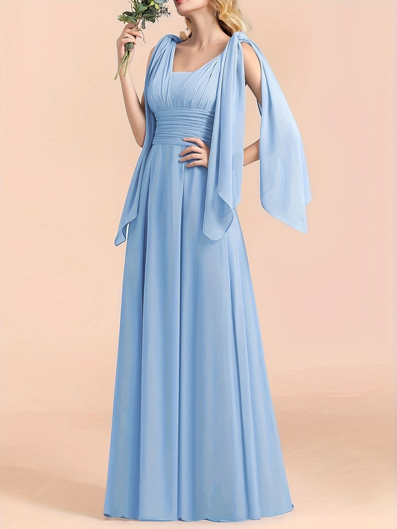 Bridesmaid Dress Women's Plus Split Sleeve Maxi Formal Dress