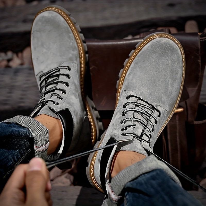 Men's Welted Lace-up Boots with Padded Collar