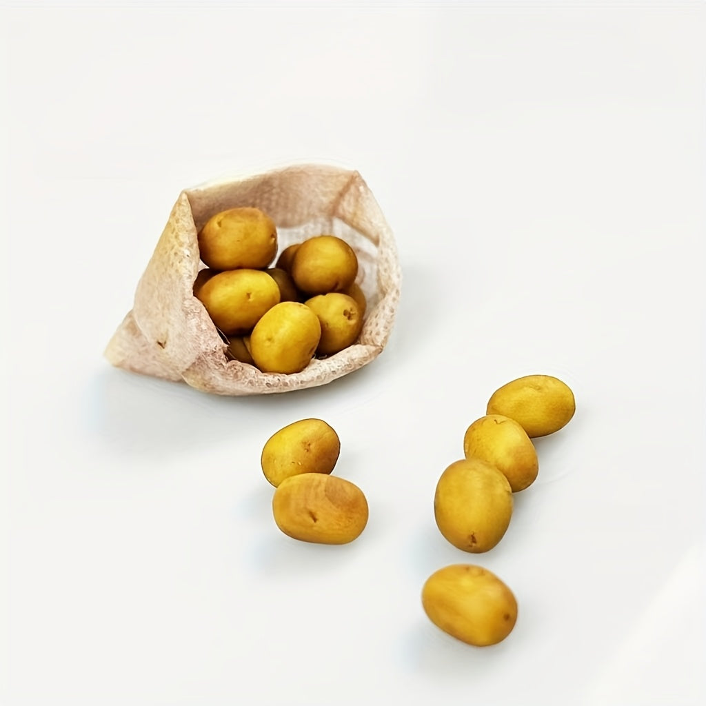 5pcs Mini Potato Set for 1:12 Dollhouse ABS Material Yellow Fantasy Themed