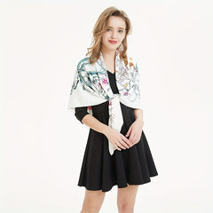 Flower Pattern Bandana Silk Tube Top Shawl Scarf Wrap Head Wrap