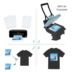 20sheets Iron On Inkjet Transfer Paper for Dark Fabrics A4 Size